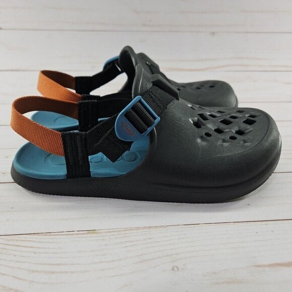 Chaco Chillos Clogs Rubber Youth 6 Black Orange Rubber Strapback - Picture 5 of 12